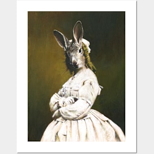 Rabbit Woman In White Posters and Art